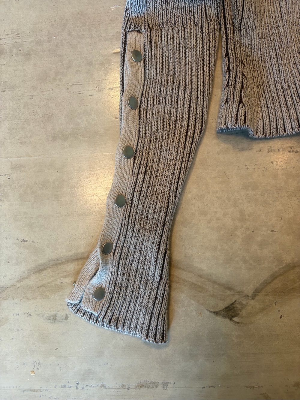 Jaded London Gray Off-Shoulder Ribbed Button Cardigan - Picture 4 of 5